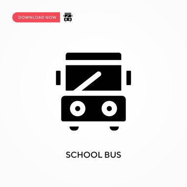 Okul servisi vektör simgesi. - Evet. Web sitesi veya mobil uygulama için modern, basit düz vektör çizimi