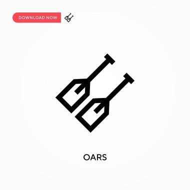 Oars vektör simgesi. - Evet. Web sitesi veya mobil uygulama için modern, basit düz vektör çizimi