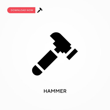 Çekiç vektör simgesi. - Evet. Web sitesi veya mobil uygulama için modern, basit düz vektör çizimi