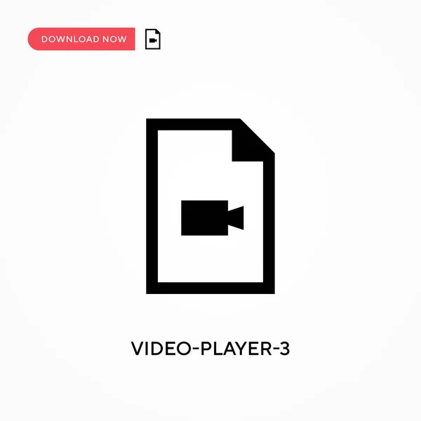 Icona Video Player Vettoriale Moderna Semplice Illustrazione Vettoriale Piatta Sito — Vettoriale Stock