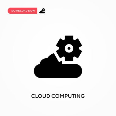 Bulut hesaplama vektör simgesi. - Evet. Web sitesi veya mobil uygulama için modern, basit düz vektör çizimi