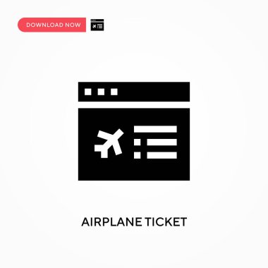 Uçak bileti vektör simgesi. - Evet. Web sitesi veya mobil uygulama için modern, basit düz vektör çizimi