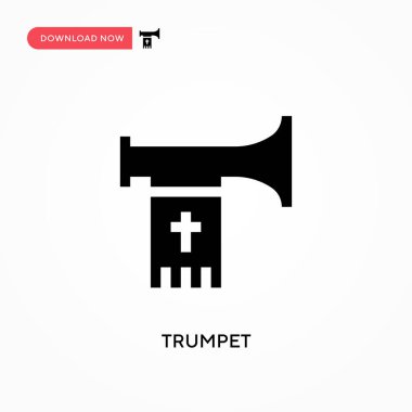 Trompet vektör simgesi. - Evet. Web sitesi veya mobil uygulama için modern, basit düz vektör çizimi
