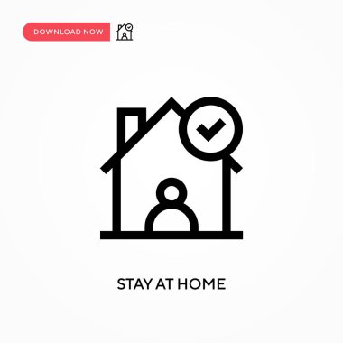 Ev vektör simgesinde kal. - Evet. Web sitesi veya mobil uygulama için modern, basit düz vektör çizimi