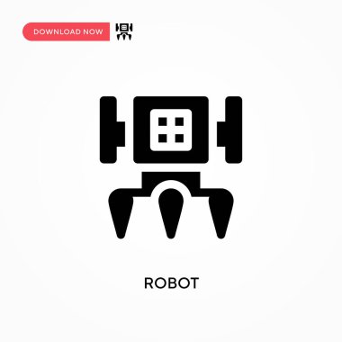 Robot vektör simgesi. - Evet. Web sitesi veya mobil uygulama için modern, basit düz vektör çizimi
