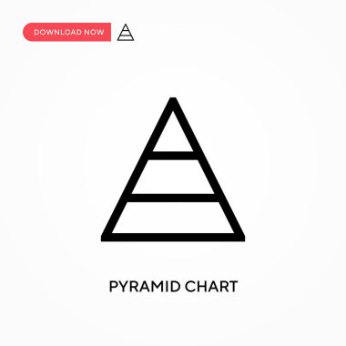 Piramit grafik vektör simgesi. - Evet. Web sitesi veya mobil uygulama için modern, basit düz vektör çizimi