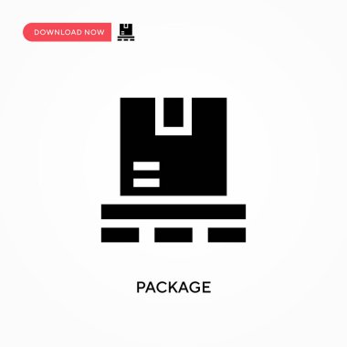 Paket vektör simgesi. - Evet. Web sitesi veya mobil uygulama için modern, basit düz vektör çizimi
