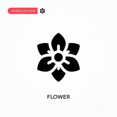 Çiçek vektör simgesi. - Evet. Web sitesi veya mobil uygulama için modern, basit düz vektör çizimi