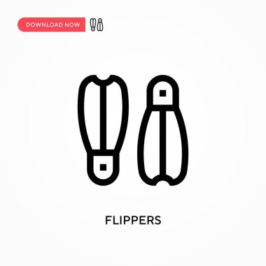 Flippers vektör simgesi. - Evet. Web sitesi veya mobil uygulama için modern, basit düz vektör çizimi