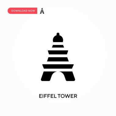 Eyfel kule vektör simgesi. - Evet. Web sitesi veya mobil uygulama için modern, basit düz vektör çizimi