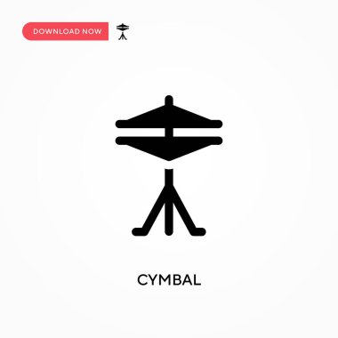 Cymbal vektör simgesi. - Evet. Web sitesi veya mobil uygulama için modern, basit düz vektör çizimi