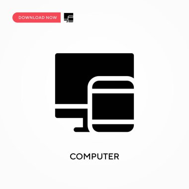 Bilgisayar vektör simgesi. - Evet. Web sitesi veya mobil uygulama için modern, basit düz vektör çizimi