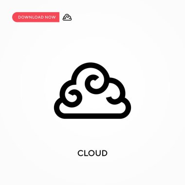 Bulut vektör simgesi. - Evet. Web sitesi veya mobil uygulama için modern, basit düz vektör çizimi