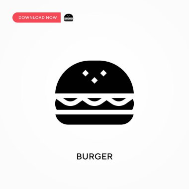 Burger vektör ikonu. - Evet. Web sitesi veya mobil uygulama için modern, basit düz vektör çizimi
