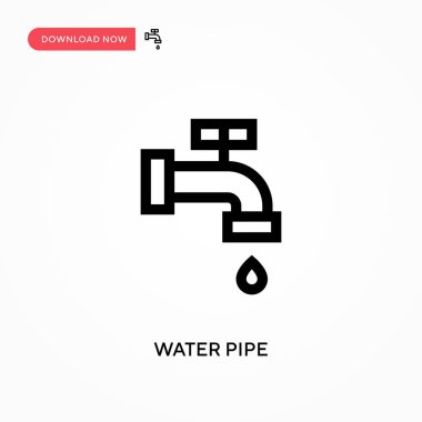 Su borusu vektör simgesi. - Evet. Web sitesi veya mobil uygulama için modern, basit düz vektör çizimi