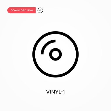 Vinil-1 vektör simgesi. - Evet. Web sitesi veya mobil uygulama için modern, basit düz vektör çizimi