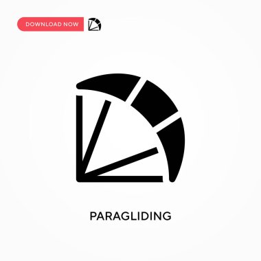 Paragliding vektör simgesi. - Evet. Web sitesi veya mobil uygulama için modern, basit düz vektör çizimi