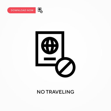 Seyahat vektörü simgesi yok. - Evet. Web sitesi veya mobil uygulama için modern, basit düz vektör çizimi