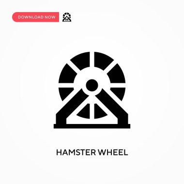 Hamster tekerlek vektör simgesi. - Evet. Web sitesi veya mobil uygulama için modern, basit düz vektör çizimi
