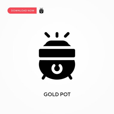 Altın kap vektör ikonu. - Evet. Web sitesi veya mobil uygulama için modern, basit düz vektör çizimi