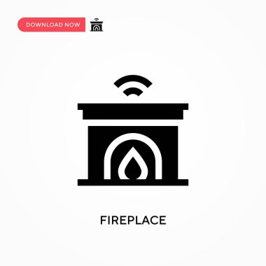 Şömine vektör simgesi. - Evet. Web sitesi veya mobil uygulama için modern, basit düz vektör çizimi