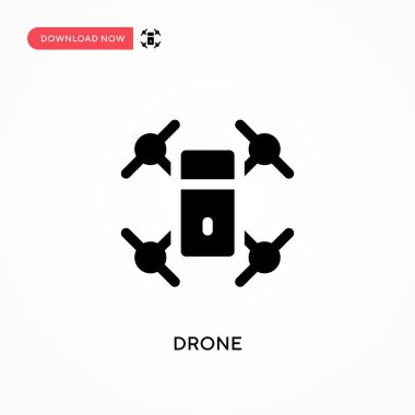 Drone vektör simgesi. - Evet. Web sitesi veya mobil uygulama için modern, basit düz vektör çizimi