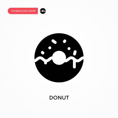 Donut vektör simgesi. - Evet. Web sitesi veya mobil uygulama için modern, basit düz vektör çizimi