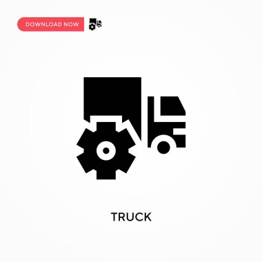 Kamyon vektör simgesi. - Evet. Web sitesi veya mobil uygulama için modern, basit düz vektör çizimi