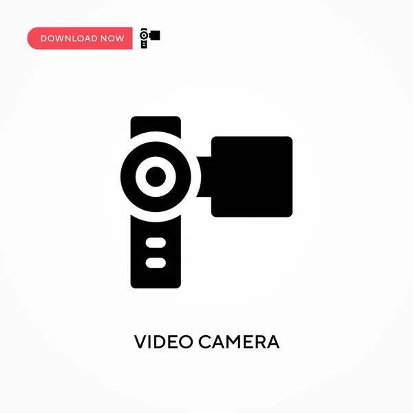 Icona Del Vettore Della Videocamera Moderna Semplice Illustrazione Vettoriale Piatta — Vettoriale Stock