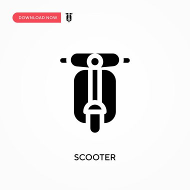 Scooter vektör simgesi. - Evet. Web sitesi veya mobil uygulama için modern, basit düz vektör çizimi