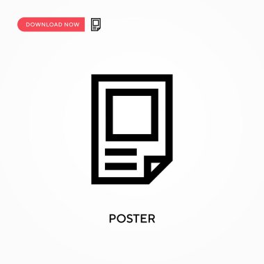 Poster vektör simgesi. - Evet. Web sitesi veya mobil uygulama için modern, basit düz vektör çizimi