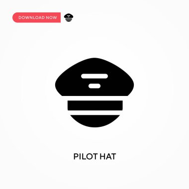 Pilot şapka vektör simgesi. - Evet. Web sitesi veya mobil uygulama için modern, basit düz vektör çizimi