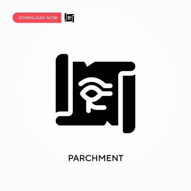 Parşömen vektör simgesi. - Evet. Web sitesi veya mobil uygulama için modern, basit düz vektör çizimi