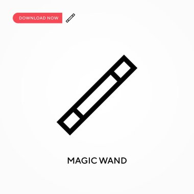Sihirli değnek vektör simgesi. - Evet. Web sitesi veya mobil uygulama için modern, basit düz vektör çizimi