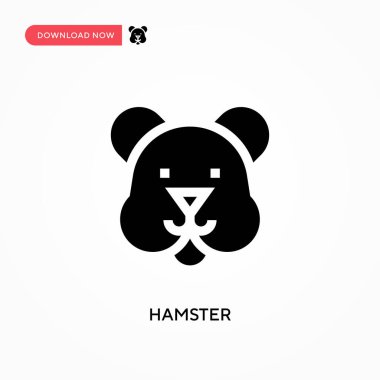 Hamster vektör simgesi. - Evet. Web sitesi veya mobil uygulama için modern, basit düz vektör çizimi