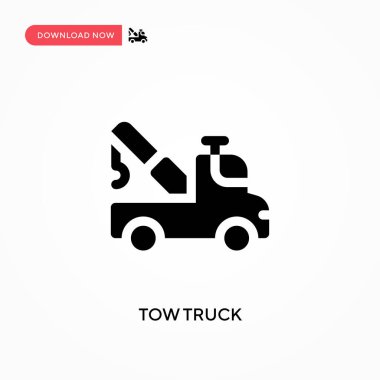 Çekici kamyon vektör simgesi. - Evet. Web sitesi veya mobil uygulama için modern, basit düz vektör çizimi