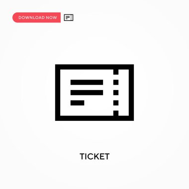 Bilet vektör simgesi. - Evet. Web sitesi veya mobil uygulama için modern, basit düz vektör çizimi