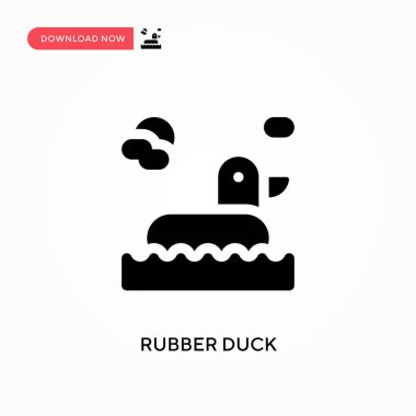 Kauçuk ördek vektör ikonu. - Evet. Web sitesi veya mobil uygulama için modern, basit düz vektör çizimi