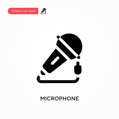 Mikrofon vektör simgesi. - Evet. Web sitesi veya mobil uygulama için modern, basit düz vektör çizimi