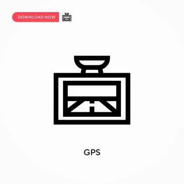 GPS vektör simgesi. - Evet. Web sitesi veya mobil uygulama için modern, basit düz vektör çizimi
