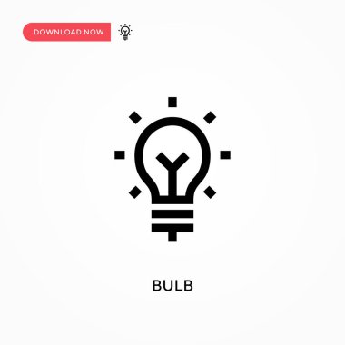 Ampul vektör simgesi. - Evet. Web sitesi veya mobil uygulama için modern, basit düz vektör çizimi