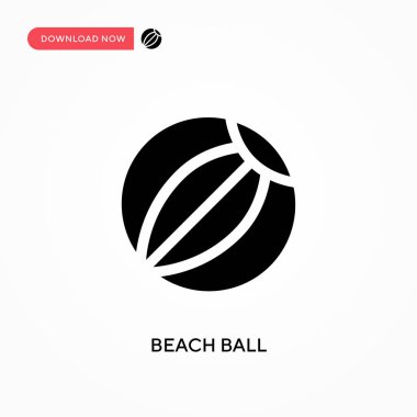 Plaj topu vektör simgesi. - Evet. Web sitesi veya mobil uygulama için modern, basit düz vektör çizimi