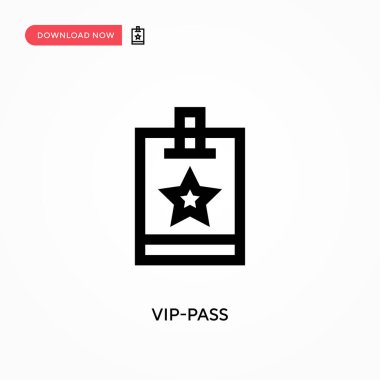 Vip-pass vektör simgesi. - Evet. Web sitesi veya mobil uygulama için modern, basit düz vektör çizimi