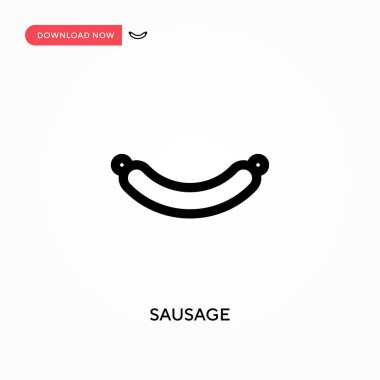 Sosis vektör simgesi. - Evet. Web sitesi veya mobil uygulama için modern, basit düz vektör çizimi
