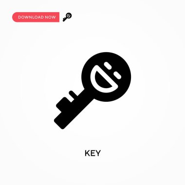 Anahtar vektör simgesi. - Evet. Web sitesi veya mobil uygulama için modern, basit düz vektör çizimi