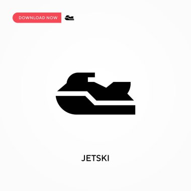 Jetski vektör simgesi. - Evet. Web sitesi veya mobil uygulama için modern, basit düz vektör çizimi