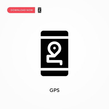 GPS vektör simgesi. - Evet. Web sitesi veya mobil uygulama için modern, basit düz vektör çizimi
