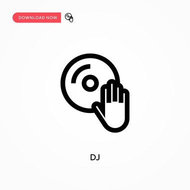 DJ vektör simgesi. - Evet. Web sitesi veya mobil uygulama için modern, basit düz vektör çizimi
