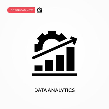 Veri analizi vektör simgesi. - Evet. Web sitesi veya mobil uygulama için modern, basit düz vektör çizimi