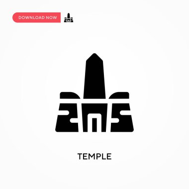 Tapınak vektör simgesi. - Evet. Web sitesi veya mobil uygulama için modern, basit düz vektör çizimi